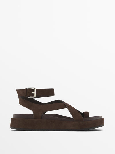 Massimo Dutti Sandals with crossover straps at Collagerie