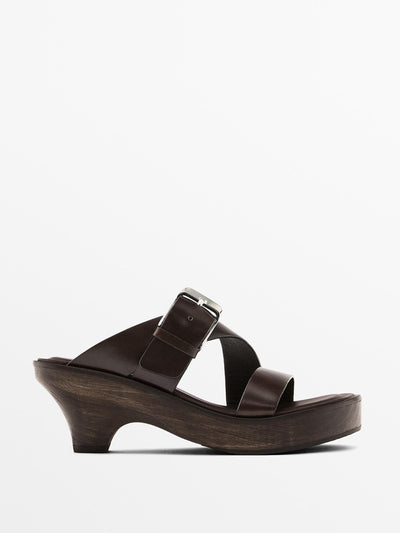Massimo Dutti Sandals with wooden heels at Collagerie