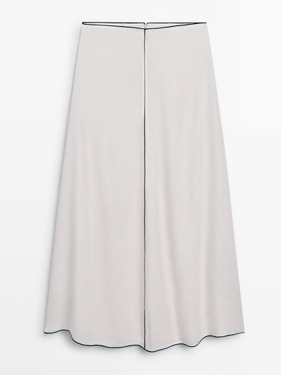 Massimo Dutti Skirt with contrast trim details at Collagerie