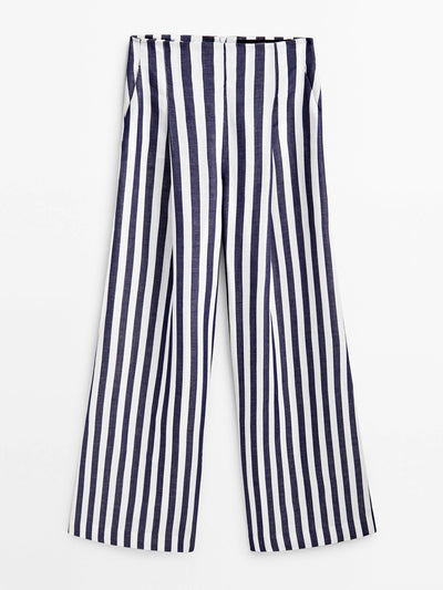 Massimo Dutti Wide-leg striped trousers at Collagerie