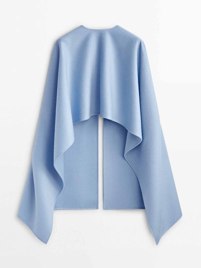 Massimo Dutti Wool blend cape at Collagerie