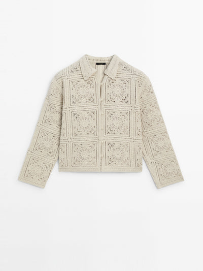 Massimo Dutti Crochet overshirt at Collagerie