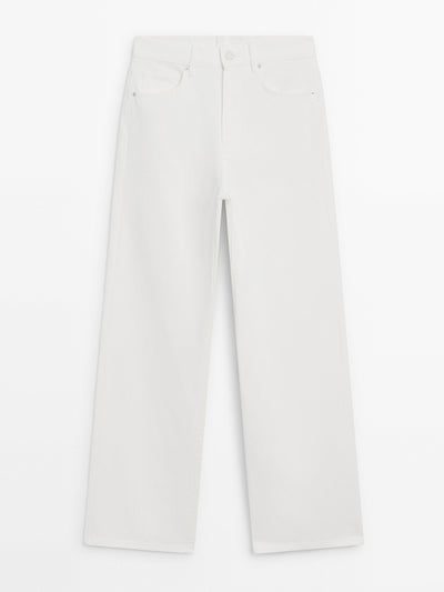 Massimo Dutti Full length wide-leg high-waist jeans at Collagerie