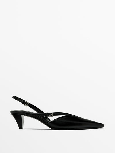 Massimo Dutti Slingback shoes with instep straps at Collagerie