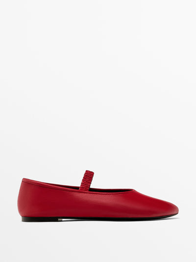 Massimo Dutti Soft elastic ballet flats at Collagerie