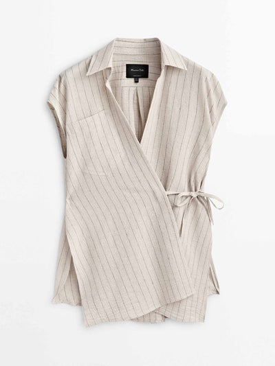 Massimo Dutti Pinstripe waistcoat top at Collagerie