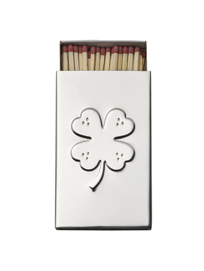 Matilda Goad Silver matchbox sleeve, clover at Collagerie