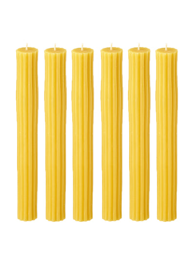 Matilda Goad Ribbed beeswax candles (set of 6) at Collagerie