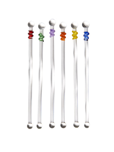 Matilda Goad Glass cocktail stirrers (set of 6) at Collagerie