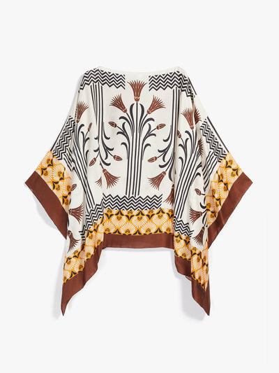 Max Mara Printed satin poncho at Collagerie