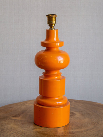 McWhirter Orange lacquered turned lamp base at Collagerie