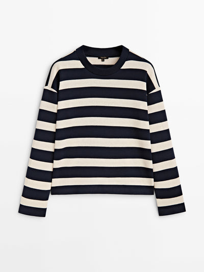 Massimo Dutti Cotton striped sweatshirt at Collagerie