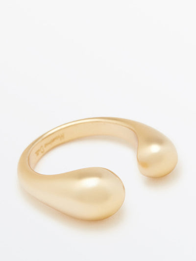 Massimo Dutti Gold plated teardrop ring at Collagerie