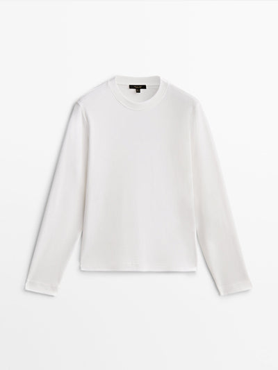 Massimo Dutti Long sleeve cotton t-shirt at Collagerie