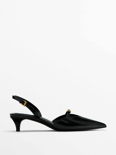 Massimo Dutti Slingback shoes with decorative metal detail at Collagerie