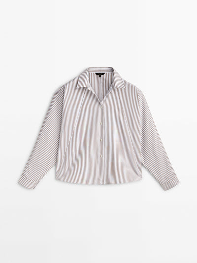 Massimo Dutti Striped cotton shirt at Collagerie