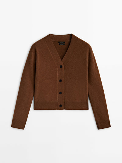 Massimo Dutti Wool blend cardigan with buttons at Collagerie