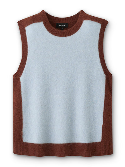 ME+EM Contrast panel straight knit vest at Collagerie