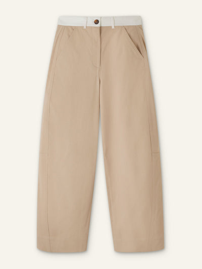 ME+EM Contrast waist tapered chino at Collagerie