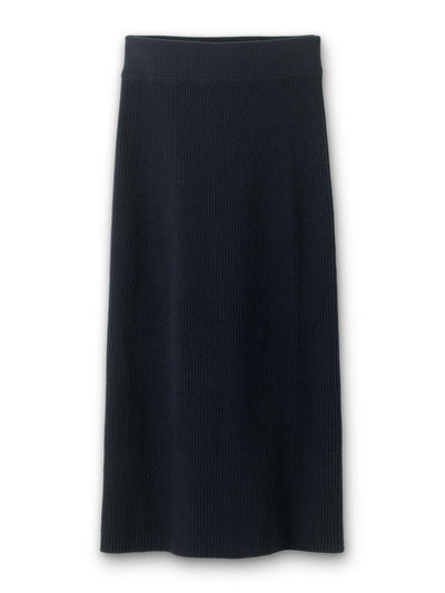 Me+Em Cotton merino rib straight maxi skirt at Collagerie