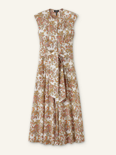 ME+EM Cotton poplin geo paisley print maxi dress + belt at Collagerie