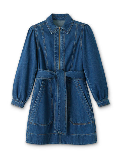 ME+EM Denim mini dress + belt at Collagerie