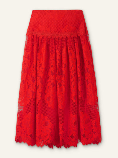 ME+EM Graphic floral lace maxi skirt at Collagerie