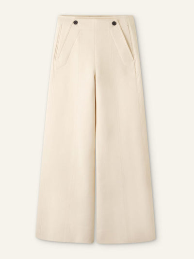 Me+Em Cotton herringbone wide-leg trousers at Collagerie