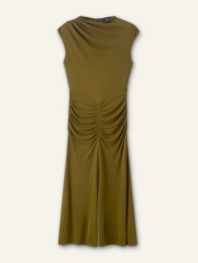 ME+EM High neck ruched midi dress at Collagerie