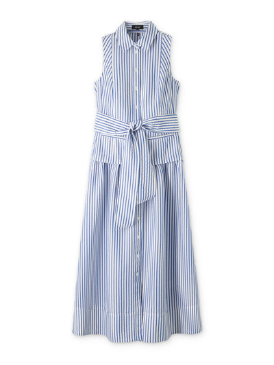 ME+EM Italian seersucker stripe maxi shirt dress at Collagerie