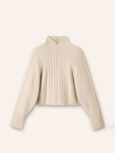 Me+Em Merino cashmere crop cable jumper at Collagerie