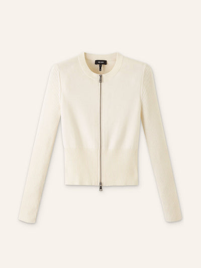 ME+EM Contrast panel straight knit vest at Collagerie