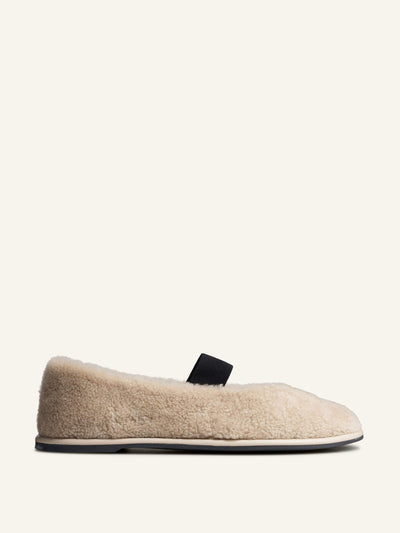 Me+Em Shearling ballerina flats at Collagerie