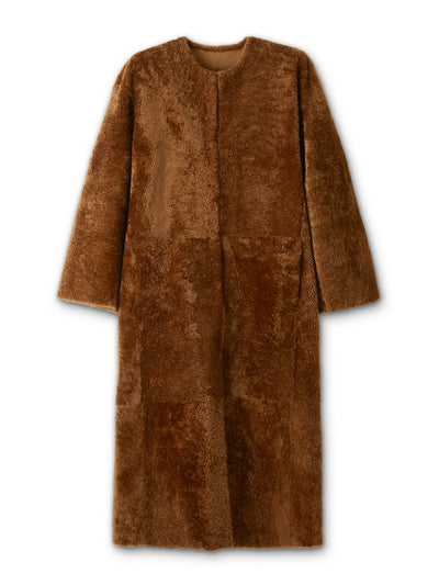 ME+EM Luxe collarless coat at Collagerie