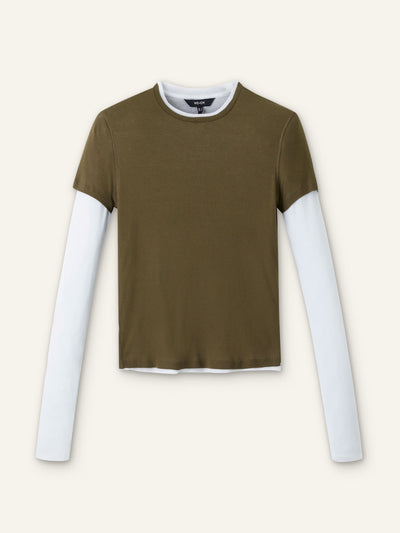 ME+EM Sheer rib double layer top at Collagerie