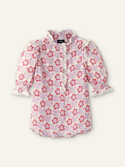 Me+Em Silk-blend floral swirl print top at Collagerie