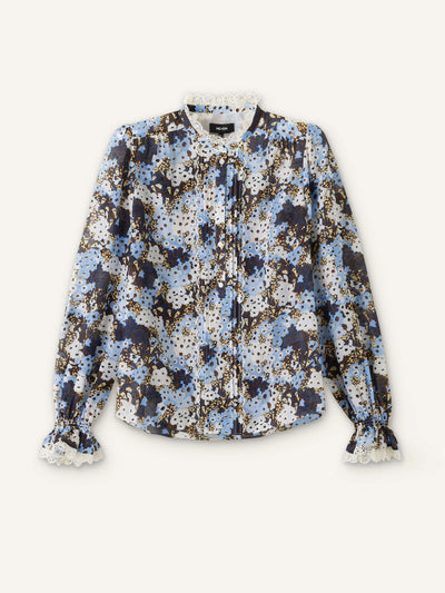 ME+EM Silk cotton camo meadow print blouse at Collagerie