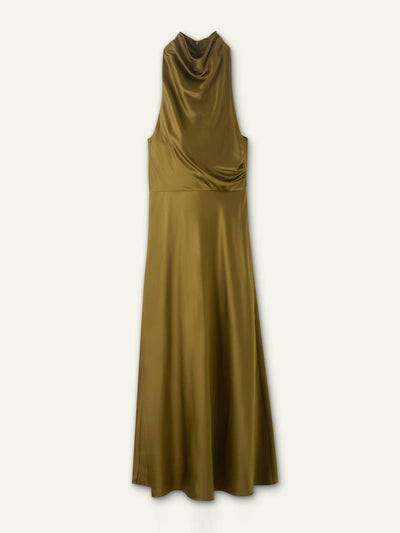 ME+EM Silk draped halterneck maxi dress at Collagerie