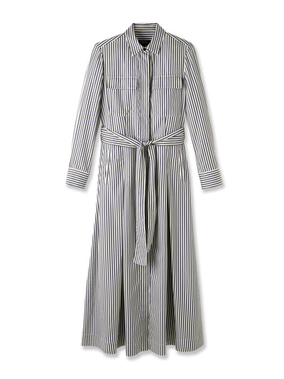 Me+Em Navy and white striped maxi shirt dress with belt at Collagerie