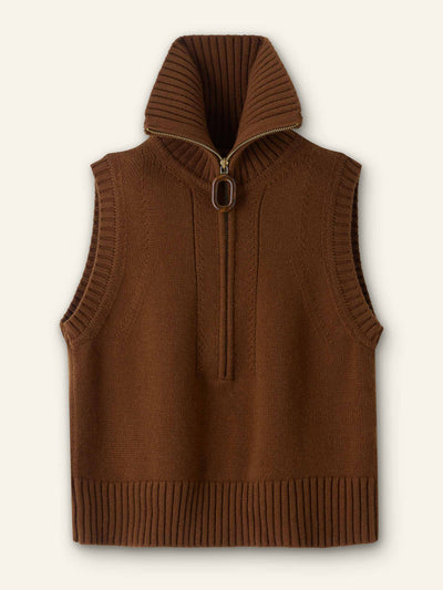 Me+Em Merino cashmere half zip vest at Collagerie