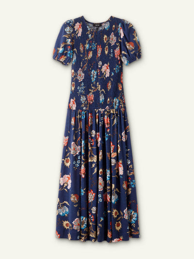ME+EM Floral garden print smocked maxi dress at Collagerie