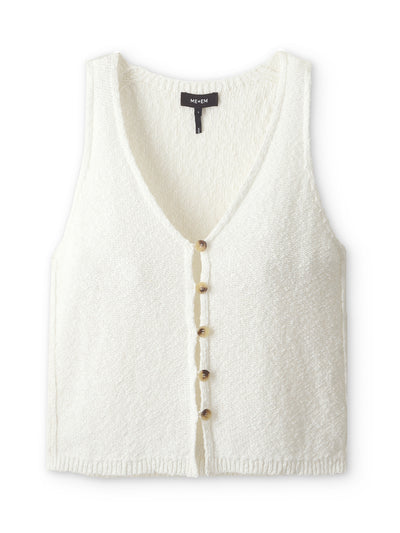 Me+Em Cotton bouclé button detail vest at Collagerie