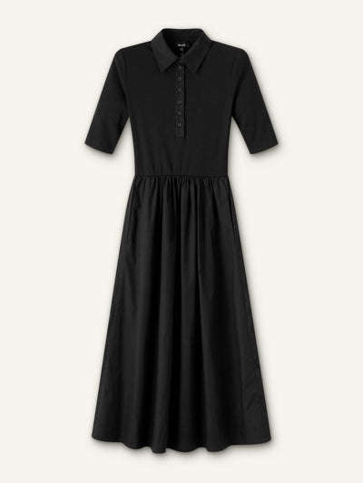 ME+EM Mixed media shirt collar maxi dress at Collagerie