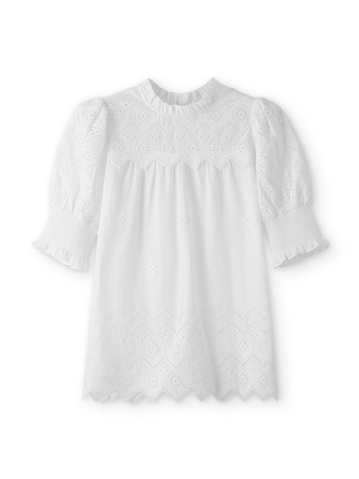 Cotton broderie highneck top Blouse Me+Em    - Collagerie