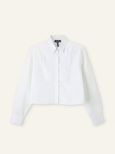 Me+Em Cotton bib detail crop shirt at Collagerie