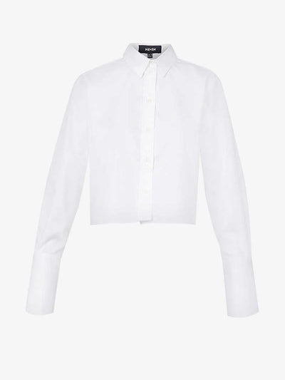 Me+Em White cotton cropped shirt at Collagerie