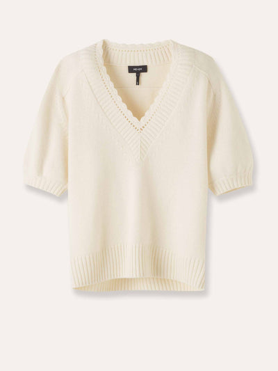 Me+Em Merino cashmere crochet trim V-neck jumper at Collagerie