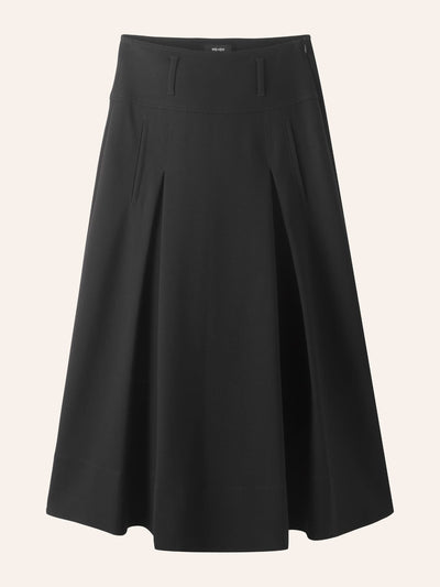 Me+Em Black A-line workwear midi skirt at Collagerie