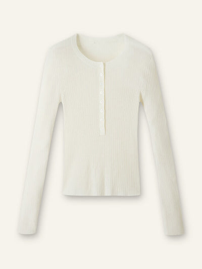 Me+Em Merino cashmere barely there henley jumper at Collagerie