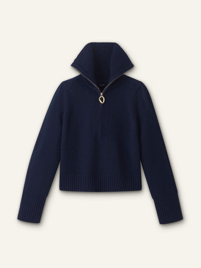 Me+Em Merino cashmere half zip jumper at Collagerie